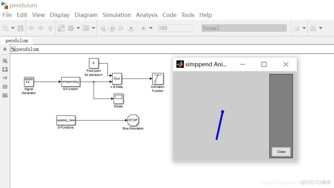 【电路仿真】基于matlab GUI simulink 钟摆自由控制【含Matlab源码 991期】_ide